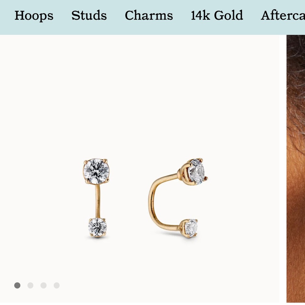 14k Gold (solid) Ear Jackets/huggie hoops